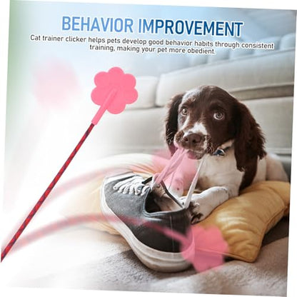 ibasenice 2Pcs Pet Training Stick Cute Paw Shape Dog Trainer Clicker for Puppy Cat Simple Fun Training Tool for Behavior Improvement for Pet Owners