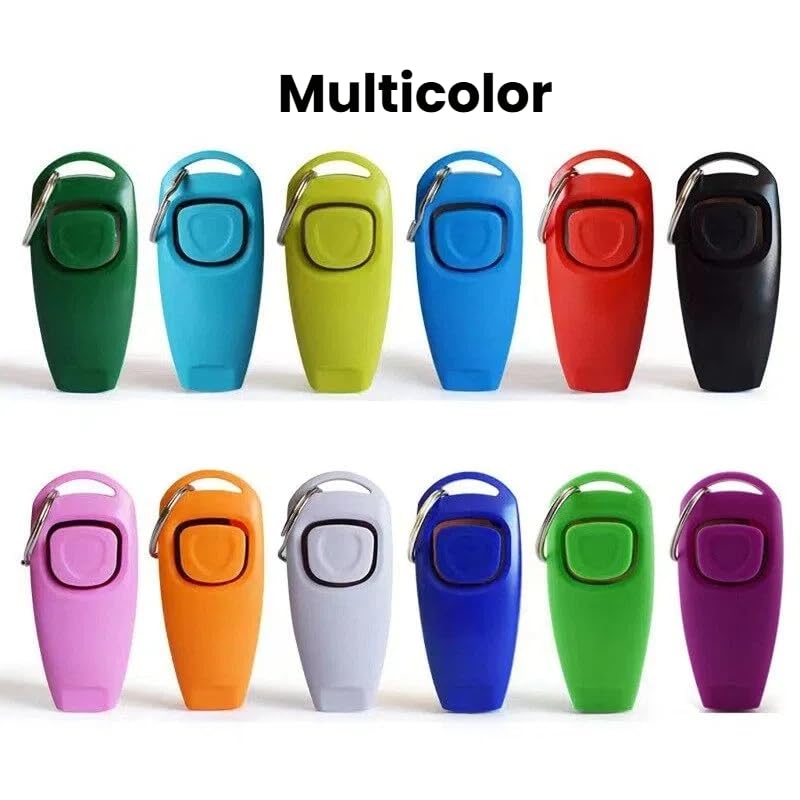 2 in 1 Pet Whiste Training Clicker with Wrist Strap, Suitable for Dog, Cat, Bird or Other Pets(Purple) - color: Purple