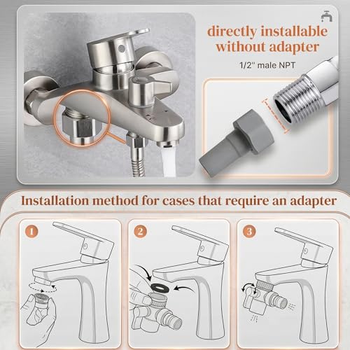 Dog Shower Attachment for Bathtub Faucet - Leak-Proof Pet Washing Hose Attachment with Sprayer, 6.5FT Portable Shower Hose, Dog Bath Hose for Dog Grooming Cat Bathing