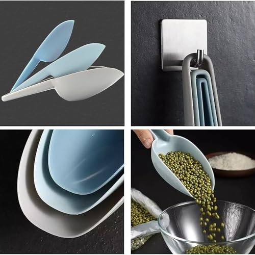 Plastic Flour Scoops, Pet Food Scoops Plastic Pack of 5, Multifunctional Dog Food Scoops with Measuring Cups, Pet Food Measuring Scoop Set - color: Pack of 5