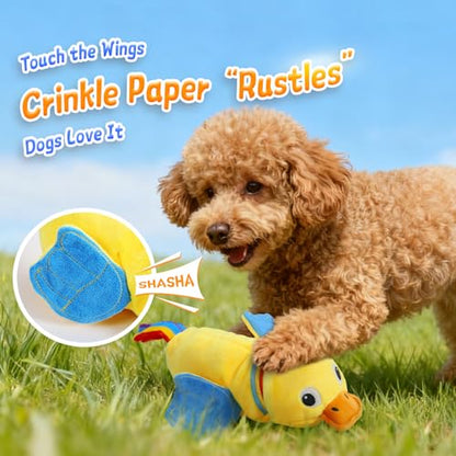 lilfrd Duck Dog Toy, Crinkle Squeaky Plush Interactive Chew Toy for Dogs | Lets pups fill quiet days with fun sound play. Ideal daily toy for small, medium and large dogs. - style: Duck