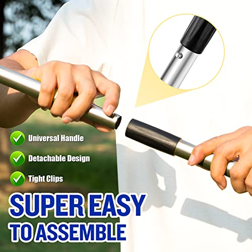 Dog Pooper Scooper for Large Dogs, 3 Pack Adjustable Long Handle Metal Tray, Rake and Spade Poop Scoop with Bin for Pet Waste Removal, No Bending Clean Up for Medium and Large Dogs - size: tray, rake & spade(Large)