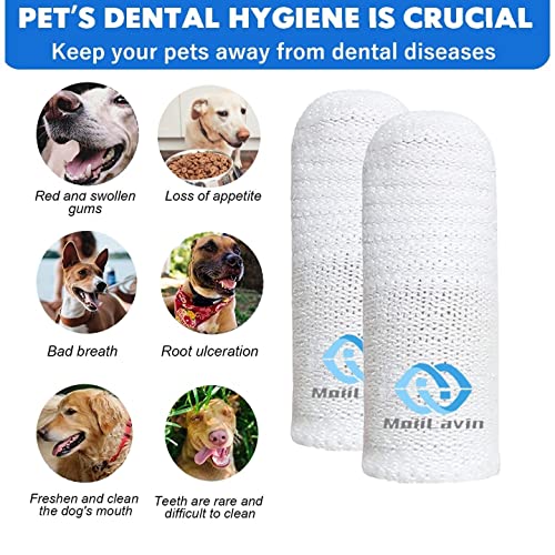 Pet Toothbrush for Small to Large Dogs Cats,Soft High Grade Finger Toothbrush,Teeth Oral Cleaning,Dental Care, 1 Set for Two Fingers White (6)