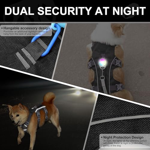 Escape Proof Dog Harness Small Sized Dog, Reflective No Pull Dog Vest with Handle, Lightweight Full Body Pet Harness Adjustable for Walking,Training(Black,Chest:16-27") - color: Black, size: S: Chest 16-27", Fit 12-25 lbs