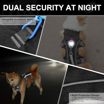 Escape Proof Dog Harness Small Sized Dog, Reflective No Pull Dog Vest with Handle, Lightweight Full Body Pet Harness Adjustable for Walking,Training(Black,Chest:16-27") - color: Black, size: S: Chest 16-27", Fit 12-25 lbs