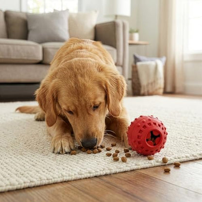 SPOT Seek-A-Treat Double Puzzle Ball Dog Toy, 3.25 in Durable Rubber Treat Dispenser with Dual Openings for Mental Stimulation & Long-Lasting Play, for Dogs up to 50 lbs