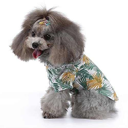 Tangpan Summer Pet Daisy Hawaiian Beach Plaid Print Shirts Clothes for Dog S05 White L - color: Z White, size: Large