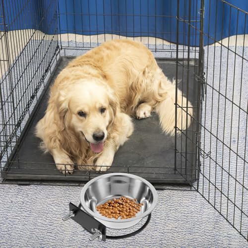 Toyvian Wall Mounted Raised Dog Bowls Elevated Feeding Station with Deep Black Hanging Frame Large Stainless Steel Pet Food and Water Bowl for Small Dogs