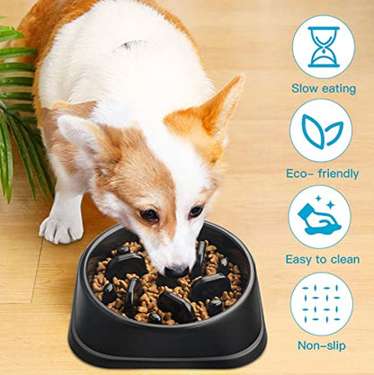 UPSKY Slow Feeder Small Dog Puzzle Bowl Feeder - Anti-Slip, Anti-Bloat, Anti-Choking - color: C-Black