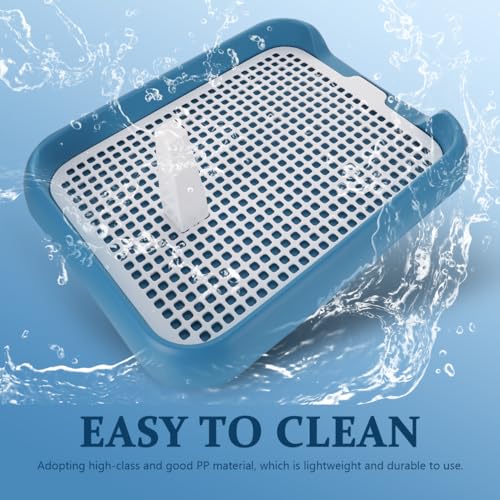 ULTECHNOVO 17.7" Mesh Dog Toilet Indoor Puppy Potty Tray Anti-Slip Pet Pee Pad Holder - color: Blue