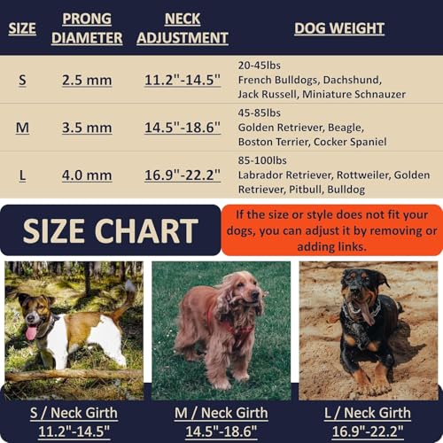 DEYACE Quick Release Dog Training Collar Adjustable Stainless Steel Collar for Small Medium Large Dog (Black, S Neck Girth 11.2"-14.5") - color: Black, size: S Neck Girth 11.2"-14.5"