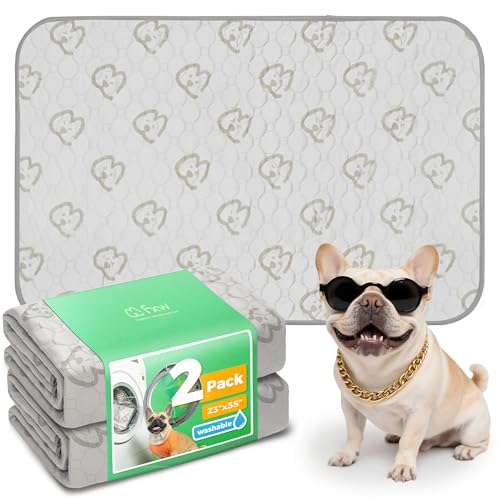 FXW Washable Pee Pads for Dogs, Puppy Pads with Super Absorbent, Specifically Designed for 36inch Cages, 23" x 35" Rectangle, Khaki, 2 Packs - color: Khaki, size: 23" x 35" (2 Packs)