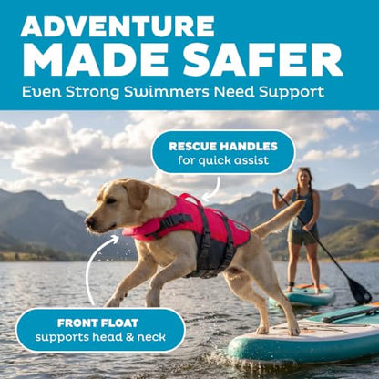 Outward Hound Granby Splash Pink Dog Life Jacket, Large - color: Pink, size: Large (Chest Girth: 28"-32")