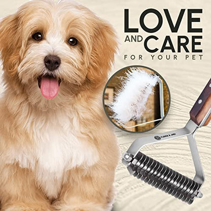 Flamia & Jabz Undercoat Rake for Dogs & Cats, Dematting Grooming Stripper Tool (18 Blades) - size: 18 Blades