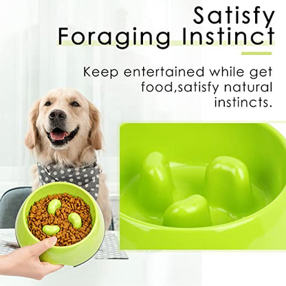 Super Design Slow Feeder Dog Bowl, 1 Cup, Non-Slip, Heat-Resistant, Sturdy, Dishwasher Safe, Suitable for Large Dogs - color: Green, size: M