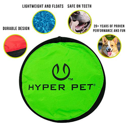 Hyper Pet Flippy Flopper 9" Flying Disc Soft Dog Toy, Floats in Water & Safe on Teeth, for All Breeds, Pack of 2 (Colors May Vary) - size: Pack of 2