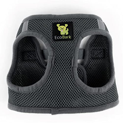 EcoBark Teacup Dog Harness - Step in Luxury Soft Dog Harness - Reflective and Adjustable Mini Body Halter Vest -Tiny Soft Mesh Toy Breed Harness (Gray, XXXS) - color: Gray, size: XXXS- 2 to 3 lbs- Chest up to 10 in (Pack of 1)