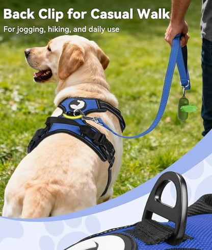 Joytale No Pull Dog Harness Medium Sized Dog, Reflective Pet Vest with Front Clip, Adjustable Soft Padded Harnesses with Easy Control Handle for Training and Walking, Navy Blue, M - color: Navy Blue, size: Medium