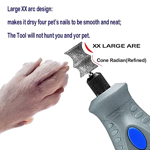 Diamond Dremel Dog Nail Grinder Bits for Rotary Tool-1/8'' Dremel Dog Nail Grinder Attachment-Pet Nail Grinder Bit Work for Animals Nail Care Large C 2P