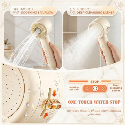 Dog Shower Attachment for Bathtub Faucet - Leak-Proof Pet Washing Hose Attachment with Sprayer, 6.5FT Portable Shower Hose, Dog Bath Hose for Dog Grooming Cat Bathing