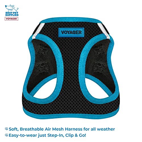 Voyager Step-in Air All Weather Mesh Harness and Reflective Dog 5 ft Leash Combo with Neoprene Handle, for Small, Medium and Large Breed Puppies by Best Pet Supplies - Blue, X-Large - color: Leash Harness Set (Blue), size: XL (Chest: 20.5 - 23")
