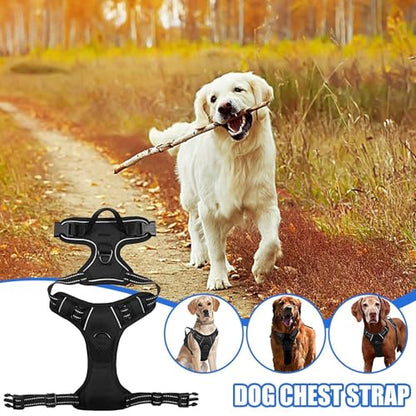 Escape Proof Dog Harness | No-Pull Pet Harness - Reflective No-Pull No-Choke Pet with 2 Clips Dog for Dogs Puppy Cats Outdoor Training