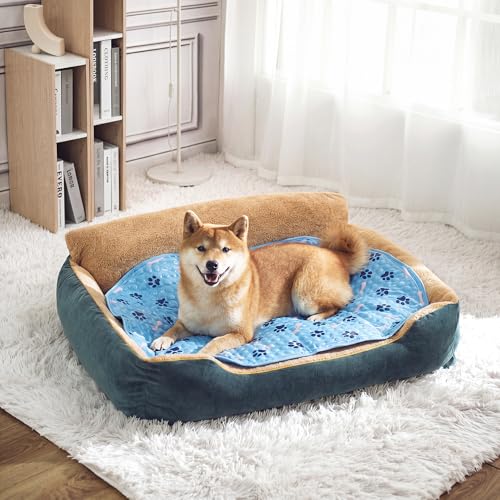 Dog Cooling Mat, Patented Gel Cooling Dog Bed, Non-Slip Waterproof Gel Cooling Pad for Large Dogs, Pet Cooling Mat for Indoors Outdoors, Crate Kennel Car Travel 32.2"x43.7"