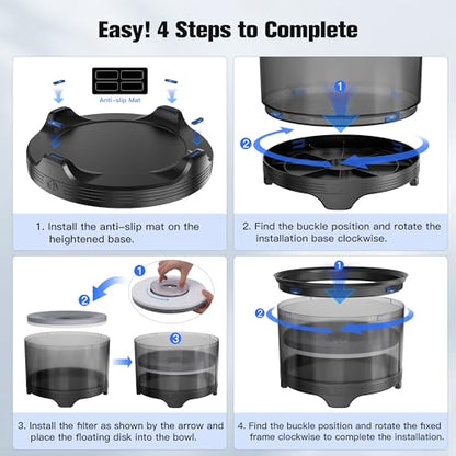 UPSKY 5.5L Dog Water Bowl,186oz Large Capacity No Spill Water Bowl for Dogs, Splash Proof Slow Water Feeder with Heightened Base, Anti-Slip Slow Drinking Pet Water Bowl for Messy Drinkers, B-Black - color: B-Black