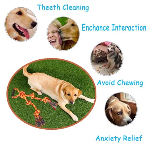 Large Dog Rope Toys for Aggressive Chewers Pitbull Tug of War Interactive Heavy Duty Outdoor Medium Large Breed XL Dog Chew Rope Strong Durable Dog Tug Toys Tough Pull Rope with Handle