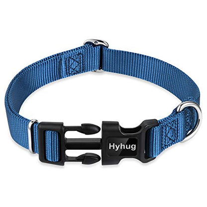 Hyhug Small Dog Collar Quick-Release Blue| Heavy-Duty Nylon Puppy Collar, Adjustable & Durable Pet Supplies for Boy & Girl Dogs (Small, Classic Blue) - color: Classic Blue, size: Small