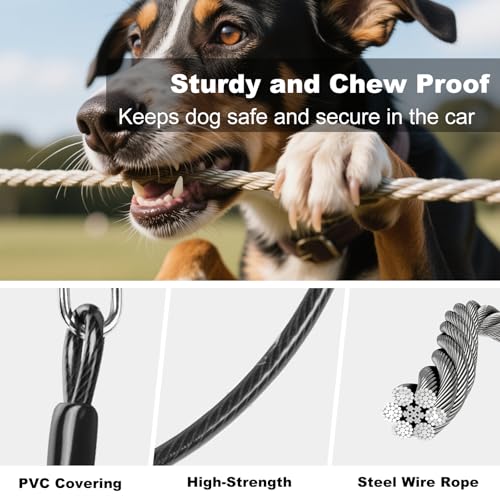 Dog Seat Belt for Car,Chew Proof Dog Car Seat Belt,2 in 1 Car Harness for Dogs Safety Seat Belt,Heavy Duty Pet Seat Belt for Medium & Large Dogs Chewer - size: 2 Pack(Black)