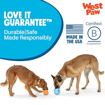 WEST PAW Zogoflex Toppl Interactive Treat Dispensing Puzzle Dog Toy for Mental Stimulation & Enrichment-Holds Kibble & Treats-Lickable, Freezable & Dishwasher Safe-Made in USA-Large-Cardinal Red - color: Cardinal, size: Large