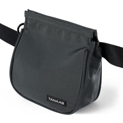 Dog Treat Pouch for Walks & Training, Stylish Everyday Treat Bag with Easy-Clean TPU Lining, Structured Magnetic Closure, Rear Pocket for Keys & Essentials, Holds 1–1.5 Cups, Graphite Black
