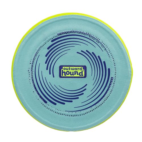 Outward Hound FlyFetch Disc Dog Toy, Aerodynamic for Fetch, Lightweight Foam & Durable Rubber, Floats in Water, All Breeds, 8.3" - color: Disc Blue
