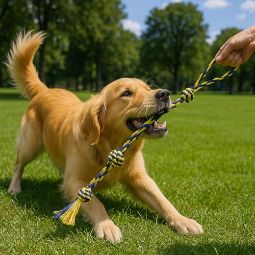 Dog Rope Toys for Medium and Large Dogs | Strong Cotton Rope Set for Chewing, Teething Comfort, Tug Play and Daily Interactive Activities | (2 pcs Dog Toys Combo)