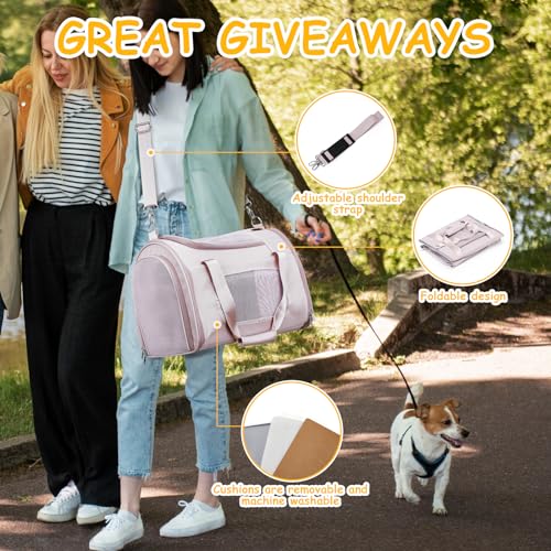 Cat Carrier Soft, Pet Dog Carrier Soft-Sided Airline Approved, Pet Travel Carrier Up to 20lbs, Collapsible Cat Carrier Dog Carrier for Medium Cats Small Dogs, Pink - color: Pink