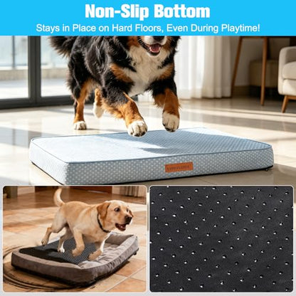 EXPAWLORER Dog Cooling Mat, 30*20in Upgraded Thick Non-Slip Bed Pad with Chill Soothing Fabric for Medium Dogs Cats Pets in Summer Keep Cool, Portable Washable Kennel Bed with Waterproof Inner Cover - size: M( 30.0"L x 20.0"W x 3.0"Th)