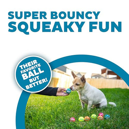Outward Hound Squeaker Ballz – Squeaky Tiny Tennis Balls for Small Dogs Under 15 lbs, Fetch & Training, X-Small (1.5"), 8-Pack - color: Multi Squeaker Balls, size: X-Small, style: 8-Pack