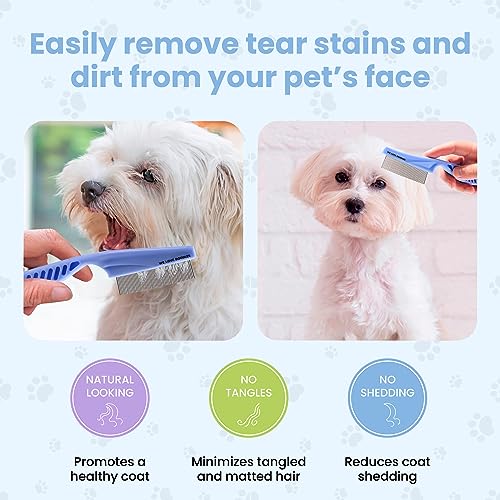 We Love Doodles Dog Ear Cleaner Finger Wipes & Dog Face Comb - Dog Ear Cleaner, Presoaked Dog Ear Wipes, Dog Ear Cleaning Solution, Flea Comb for Dogs, Fine Tooth Tear Stain Remover, Grooming Comb