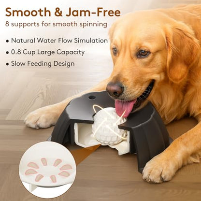 Dog Lick Bowl Ball Slow Feeder, Licking Bowl for Liquid Treat with Rolling Spin Sphere Roller Licker, Non-Slip 4/5 Cup Slow Feeder Bowl for Dietary Supplement/Post-op Nutrition (Black) - color: Black
