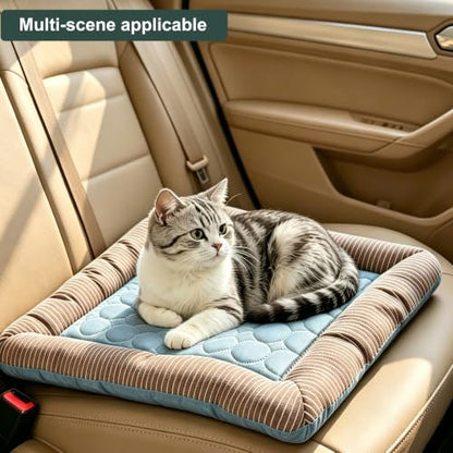 RPGT Summer Pet Self Cooling Pad Washable Sleeping Blanket- No Need to Freeze Or Refrigerate 13.4"x 17.7" Kennel Mat for Small Medium Dog and Adult Cat - size: Small