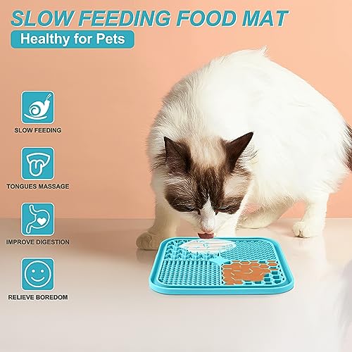 2PCS Licking Mat for Dogs with Suction Cups, Premium Lick Pad for Anxiety Relief, Slow Feeder Dog Bowls, Perfect for Bathing, Grooming and Training - color: Small-2 pcs+1 Spatula