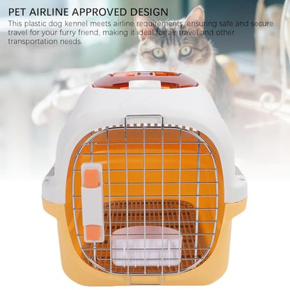 Focket Pet Carrier, 2 Door Top Load Hard Sided Dogs, Cats Pet Travel Carrier with 2 Door Top and Front Door Access, Dog Crate for Pets Kennel Air and Travel (Yellow)