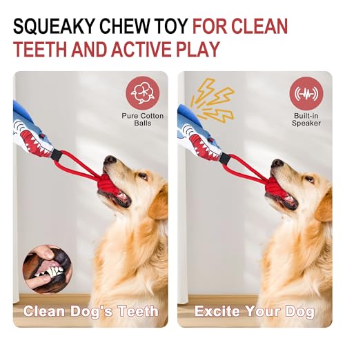 Dog tug of war Toy with Squeak,Interactive Dog Pull Toy from Tree to Keep Them Busy, Multifunctional Combination Tether tug Toy with chew Ball - color: Stump Tug of War