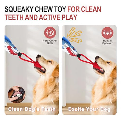 Dog tug of war Toy with Squeak,Interactive Dog Pull Toy from Tree to Keep Them Busy, Multifunctional Combination Tether tug Toy with chew Ball - color: Stump Tug of War