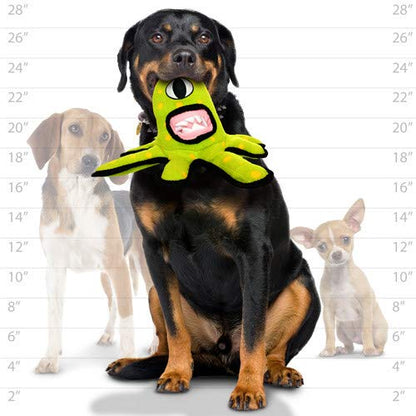 TUFFY - World's Tuffest Soft Dog Toy - Alien Green-Squeaker- Multiple Layers. Made Durable, Strong & Tough. Interactive Play (Tug, Toss & Fetch). Machine Washable & Floats | Multiple Layers & Reinforced Seams , Washable and Floats , Original Construction