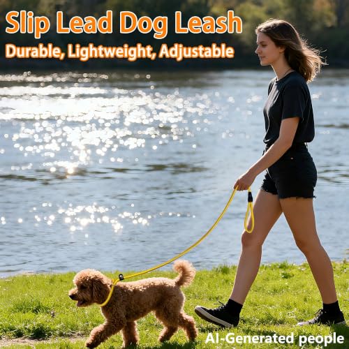 FOVRLZSE 3-Pack Adjustable No-Pull Dog Slip Leads 3 Colors (Yellow/Pink/Green) - Dogs' Fave Hues, Easy On/Off, No Collar Needed, Ideal for Training & Walking - color: Yellow, pink, green