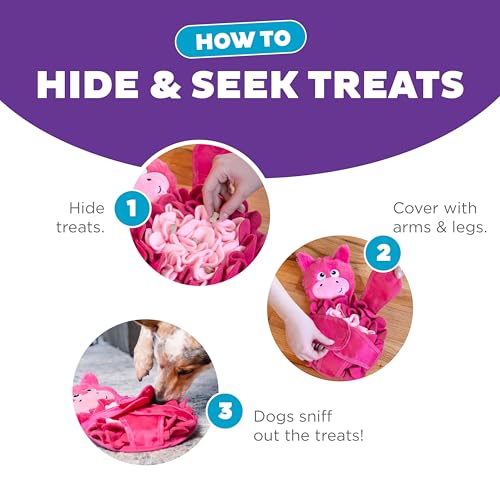 Outward Hound by Nina Ottosson Snuffle Palz Plush Snuffle Mat Dog Treat Puzzle, Non-Slip, Pink, Pig, Large - color: Snuffle Palz Pig