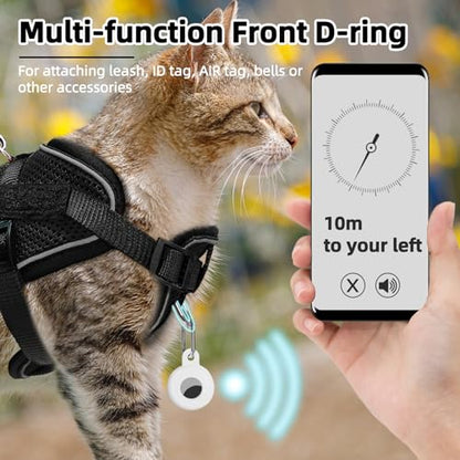 PUPTECK Cat Harness and Leash Set Escape Proof, Adjustable Reflective Kitten Jacket Easy Control, Pet Vest Harness for Cats Small Dogs Puppies Walking and Travel - color: Black, size: Small