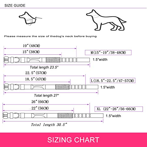 Reflective Dog Collar Heavy Duty Tactical with Control Handle and Metal Buckle for Dog Training(M,Pink) - color: Pink, size: Medium (Pack of 1)